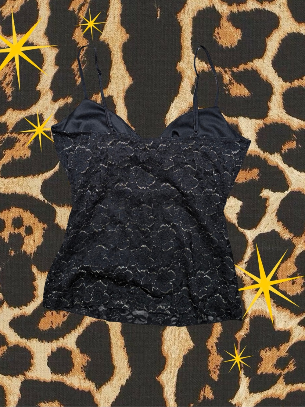 HEART MOON STAR | Vintage Y2K Black Lace Bustier Cami Whimsigoth| Women’s Size S - Picture 3 of 3